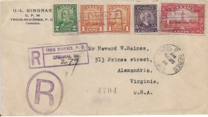 1928 Trois Rivieres, Canada to Alexandria, Va Registered Confederation (56770)