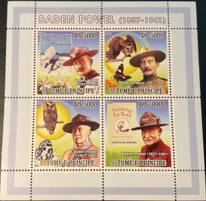 2006 TOME & PRINCE.  Baden Powell - Boy Scouts. 1 block sheet (1 HB 4v) NHM-