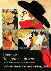 Togo 2014 -Birth Of Henri De Toulouse Lautrec - Sheetlet 2 of 4 - MNH