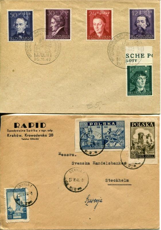 Poland Postage Cover Stamp Collection Occupational Semi Postal Airmail FDC