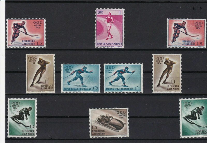 san marino sports mounted mint  stamps  ref r11799 