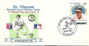 ST. VINCENT 1989 BASEBALL WALT WEISS YEAR ROOKIE  FDC