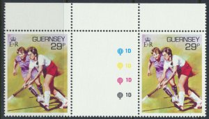 Guernsey  SG 374  SC# 339 Sport Hockey MNH Gutter Pair see scan 