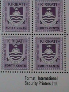 ​KIRIBATI 1981-SC# J7-POSTAGE DUE STAMPS-IMPRINT BLOCKS MNH-LAST ONE-VERY FINE