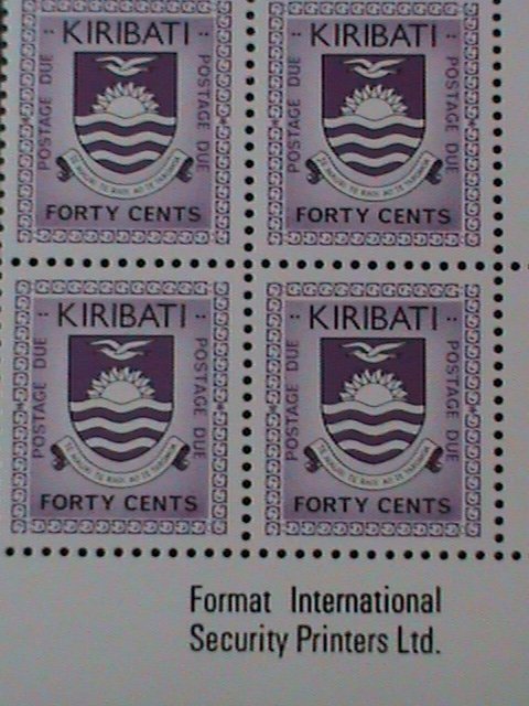 ​KIRIBATI 1981-SC# J7-POSTAGE DUE STAMPS-IMPRINT BLOCKS MNH-LAST ONE-VERY FINE