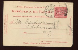 Canal Zone UX1d 13mm CANAL Post Card with LAS CASCADAS CANCEL LV4697