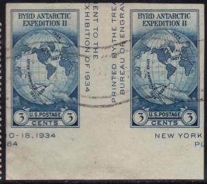 U.S. Scott #768 3-Cent Stamp - Used Vertical Gutter Pair