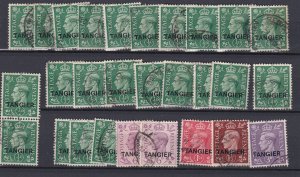 Morocco Agencies - Tangier Overprints, Large lot of used.