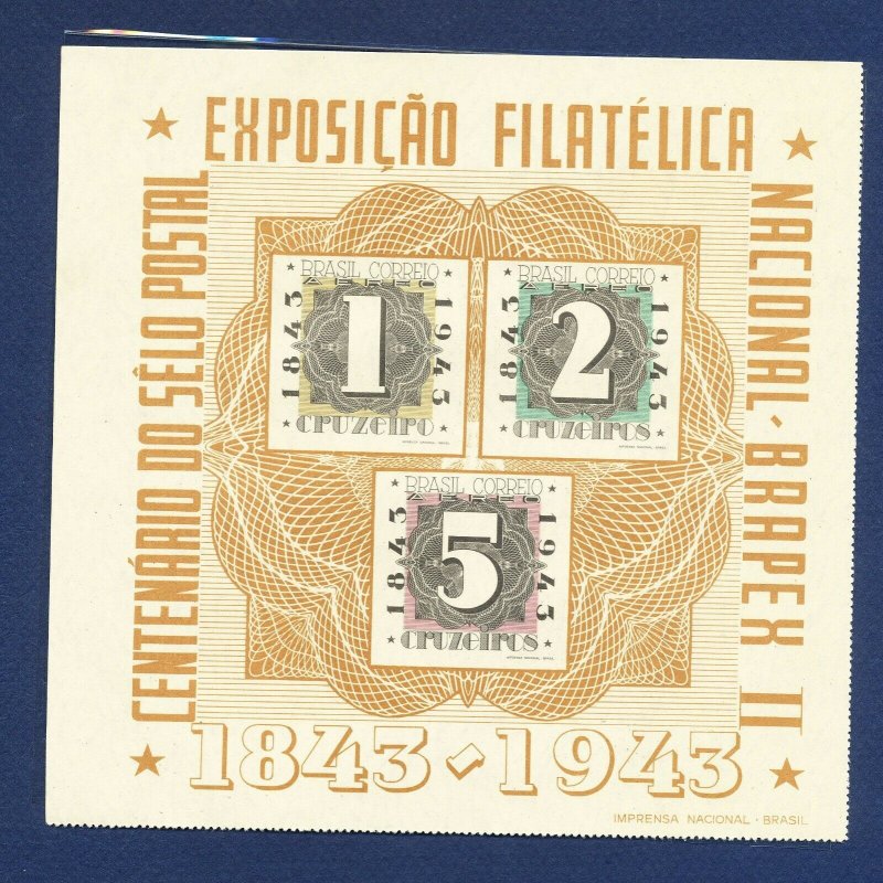 BRAZIL - C53 - Brapex S/S stamp-on-stamp - unused NGAI - 1943