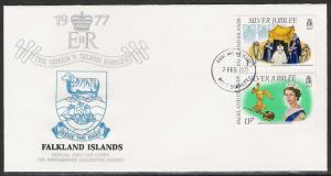 Falkland Islands #255 & 256 FDC Silver Jubilee