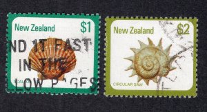 New Zealand 1979 Set of 2 Shells, Scott 696-697 used, value = $1.00