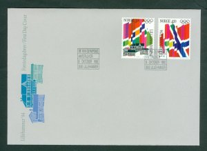 Norway. 1992 FDC. Cachet. Lillehammer Olympic Games. Scott# 1029-1030.