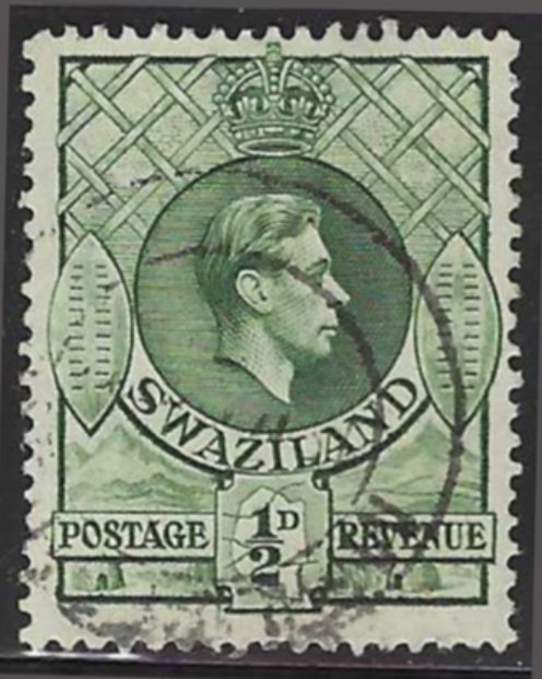 Swaziland #27 (1938), postally used single, cat. $1.60