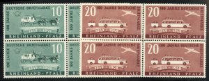 Germany, French Zone - Rhine Palatinate #6N39-40 Cat$50, 1949 Stagecoach, set...