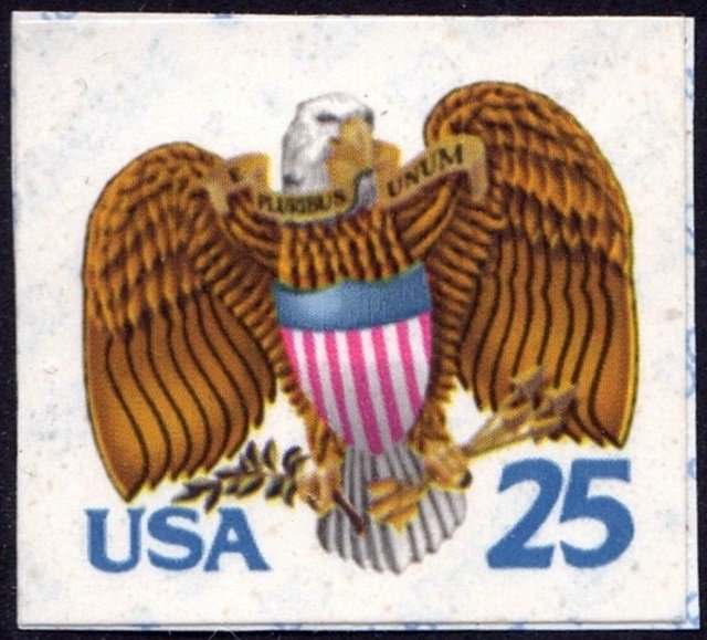 SC#2431 25¢ Eagle & Shield Booklet Single (1989) SA