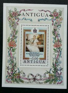 Antigua 80th Birthday Of H.M Queen 1980 Royal Flower Rose (ms) MNH