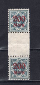 GERMANY WURTTEMBERG 1923 INFLATION OFFICIAL SCOTT 073 GUTTER PAIR MINT NO GUM