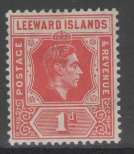 LEEWARD ISLANDS SG98 1938 1d SCARLET DIE A MTD MINT