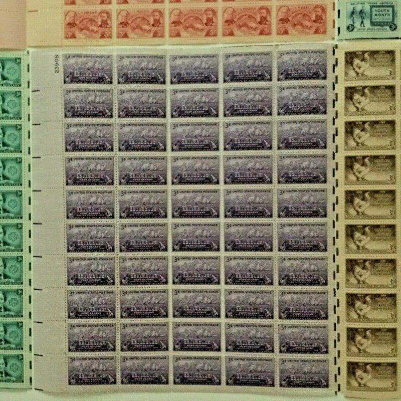 US,963,964,967,968,970,974,MNH VF,6 FULL SHEETS,1940'S COLLECTION,MINT NH ,VF