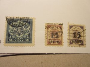 LATVIA Scott 130, 132, 133 USED Cat $6.90