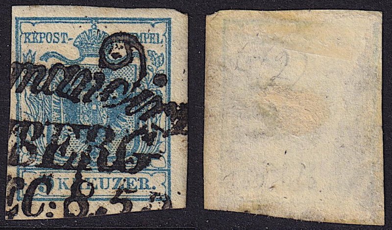 Austria - 1850 - Scott #5 - used - Type I - Reccomandirt LEMBERG pmk Ukraine