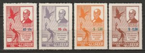 Ecuador 1952 Sc C236-9 air post set MLH*