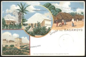 Germany 1898 Gruss Aus Bagamoyo MOSCHI TANGA East Africa DOA Cover Postal 109983