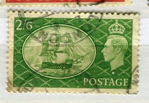 BRITAIN; 1951 early GVI pictorial issue fine used Shade of 2s. 6d. value