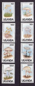 Uganda-Sc##938-45-unused NH set-Mushrooms-Fungi-1991-