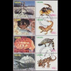 TANZANIA 1998 - Reptiles Set of 8 CTO