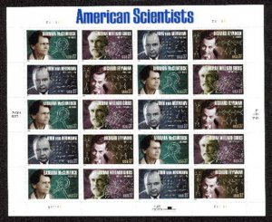 US #3906 - 09, 37c American Scientists, Sheet-VF mint never hinged, fresh   S...