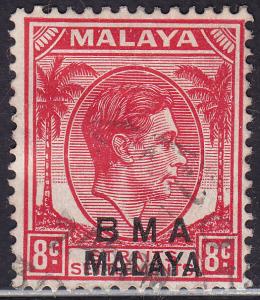 Malaysia BMA 261 USED 1945 King George VI O/P
