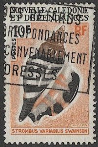 NEW CALEDONIA  French Colonies 1970 Sc 385 Used VF 10fr Shell