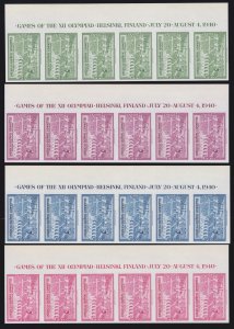 US Vintage 1940 American Olympic Committee Imperf Strips 6 Set Cinderella Stamps