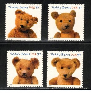 3653 - 3656 * TEDDY BEARS *   U.S. Postage Stamps SET Of 4 MNH