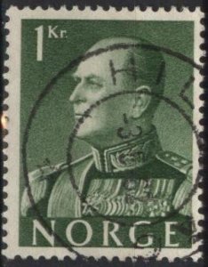 Norway 370 (used) 1k Olav V, green (1959)