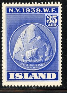 Iceland # 214, Mint Hinge.