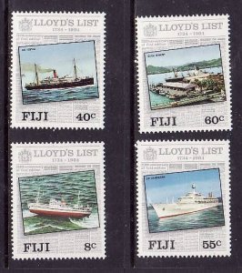 Fiji-Sc#509-12-unused NH set-Ships-Lloyd's List-id1-1984-