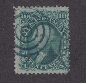 US Sc 89 used 1867 10c Washington E Grill, blue CDS & Target cancels