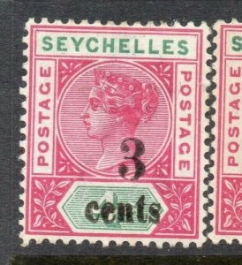 Seychelles 1893 Early Issue Fine Mint Hinged 3c. Surcharged 308958 