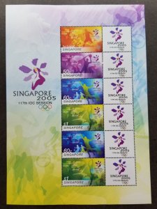 Singapore 117th IOC Session 2005 Olympic Games Bicycle Tennis (sheetlet) MNH