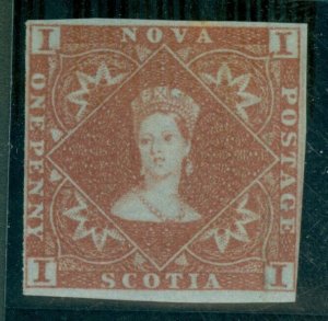 SG 1 Nova Scotia 1851-60. 1d red-brown. A fine fresh mounted mint example...