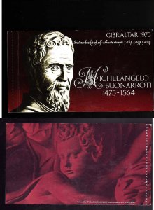 Gibraltar-Sc#328a- id5-Michelangelo-Complete booklet-1975-