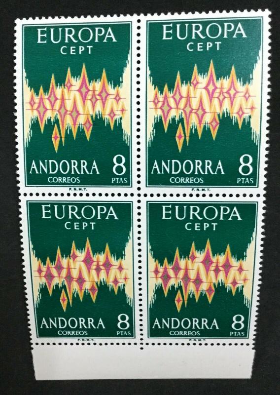 MOMEN: ANDORRA CEPT # 1972 MINT OG NH $600 BLOCK #1