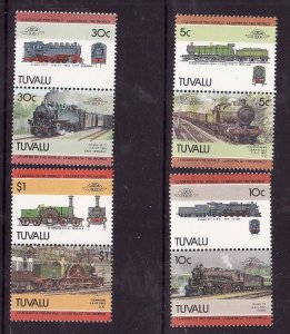 Tuvalu-Sc#291-4-unused  NH set-Trains-Locomotives-id1-1985-