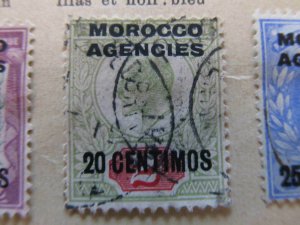 British Morocco 1907-10 20c on 2p Fine Used Mamp A11P30F15-