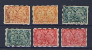 6x Canada Victoria Jubilee Stamps  #51-51i-52-52i-53-53i. Guide Value = $87.00