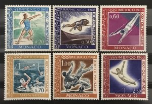 Monaco 1968 #676-81, MNH, CV $2.40