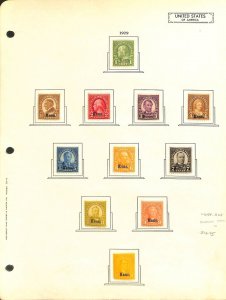 United States Postage Stamp, #658-668 Mint LH, 1929 Kansas Overprint