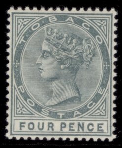 TOBAGO QV SG22, 4d grey, NH MINT.